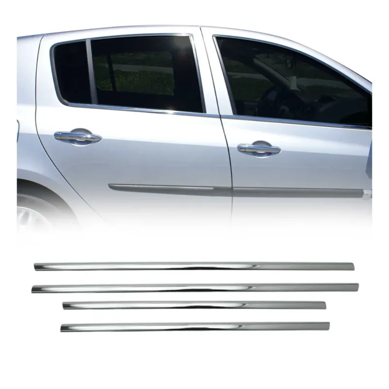 Fensterleisten Zierleisten für Renault Clio 2005-2013 Edelstahl Chrom 4tlg