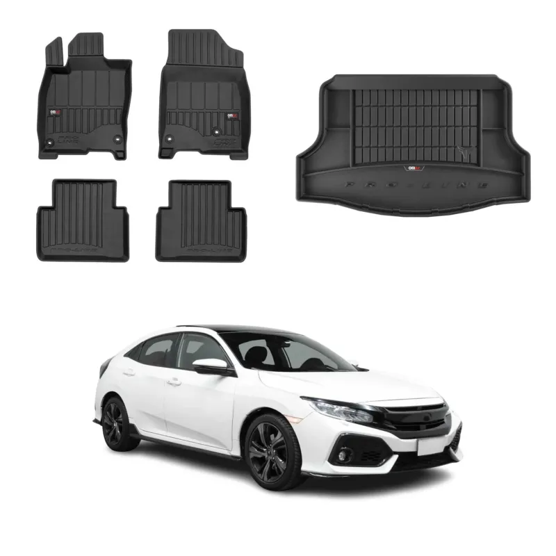 OMAC Fußmatten & Kofferraumwanne Set für Honda Civic X Schrägheck 2017-2021