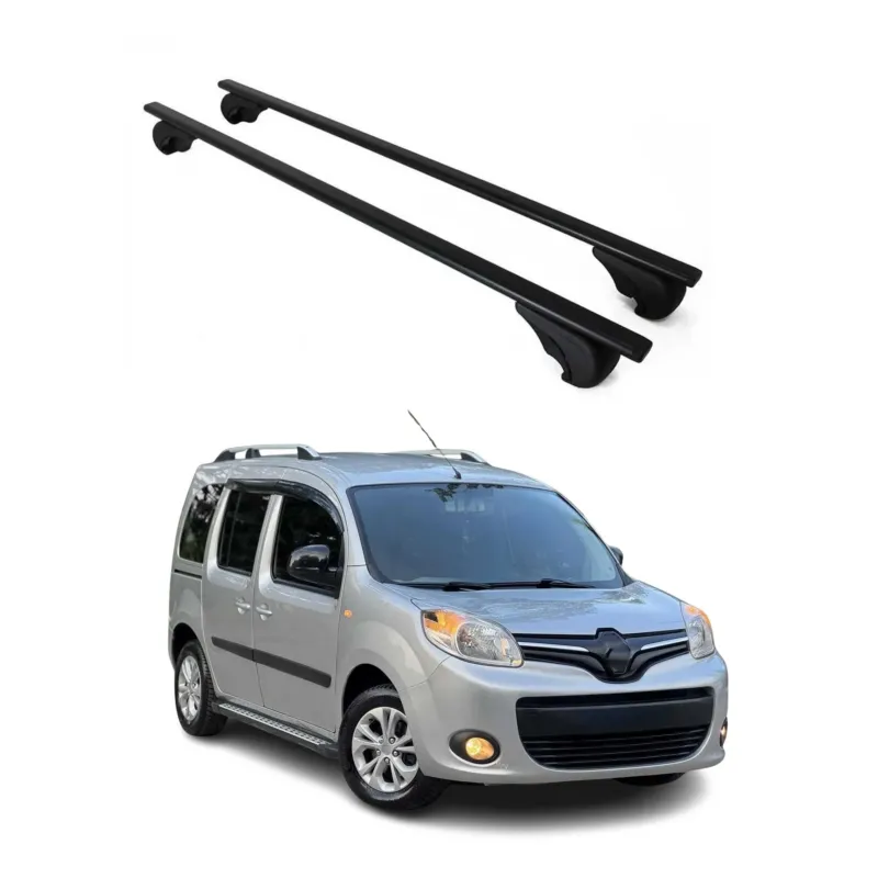 Dachträger Grundträger für Renault Kangoo mk2 2007-2021 75kg Stahl Schwarz 2 tlg