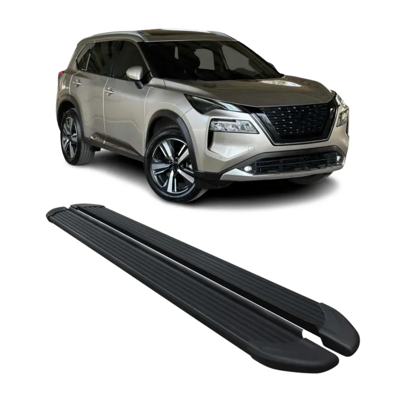 Seitenschweller Trittbretter Schweller für Nissan X-Trail 2022-2026 Alu Schwarz