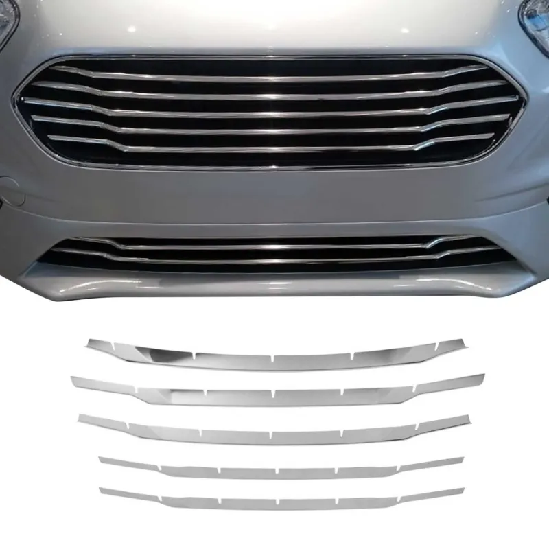 Kühlergrill Leisten für Ford Tourneo Transit Courier 2018-2024 Chrom Dunkel 5x