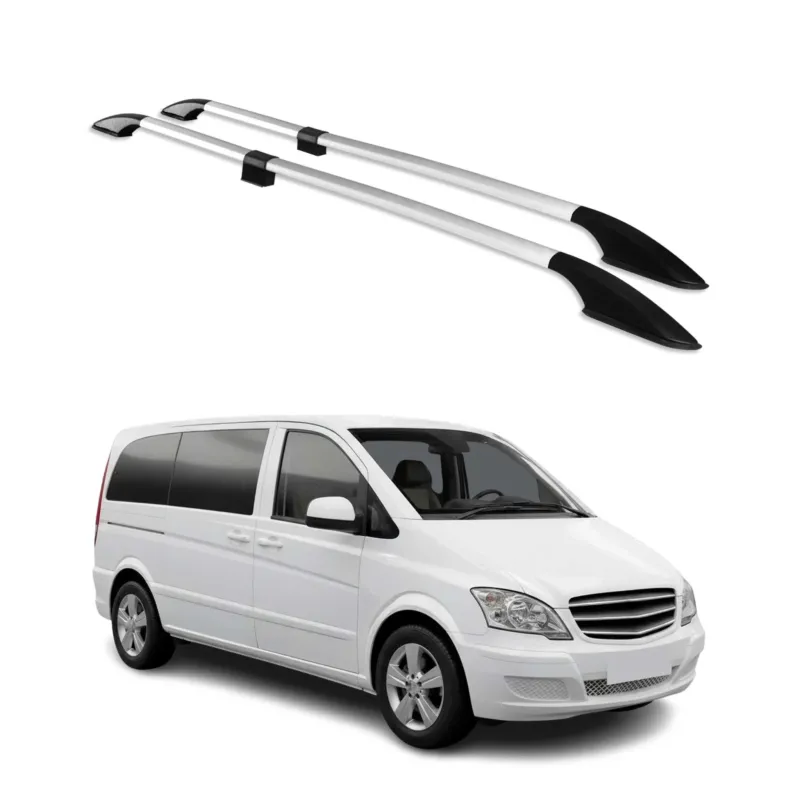 Dachreling Dachträger für Mercedes Vito / V Klasse W447 W639 2003-26 L1 Alu Grau