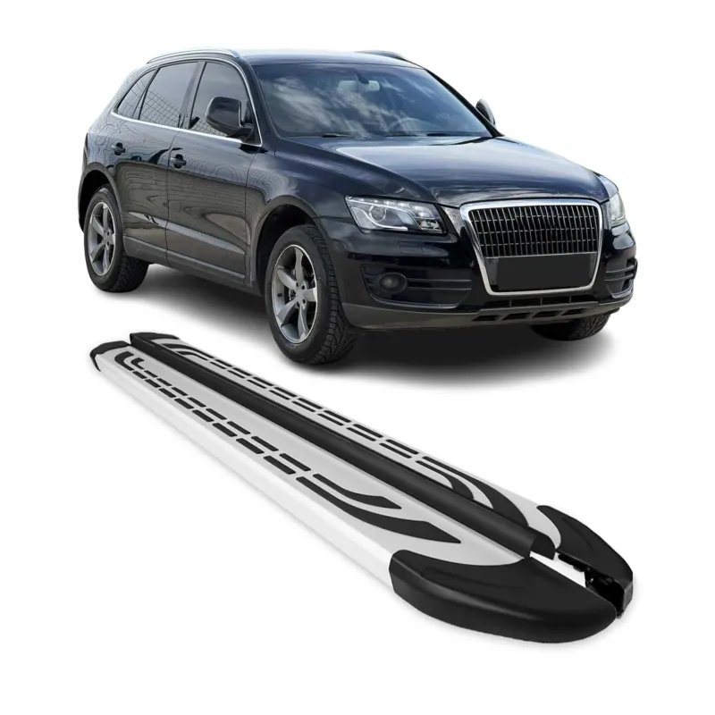 Trittbretter Seitenschweller Seitenbretter für Audi Q5 8RB 2008-2017 Alu Grau