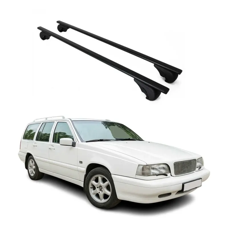 Dachträger Grundträger für Volvo 850 Kombi 1992-1997 75kg Stahl Schwarz 2 tlg