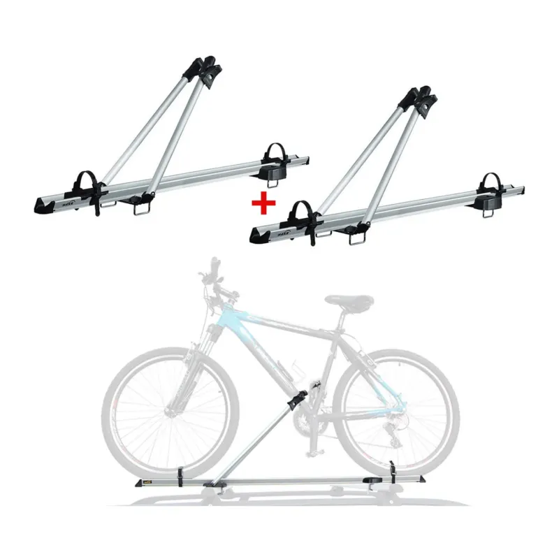 Fahrradträger Dachfahrradträger bis 17kg Aluminium Silber Fahrradhalter 2tlg