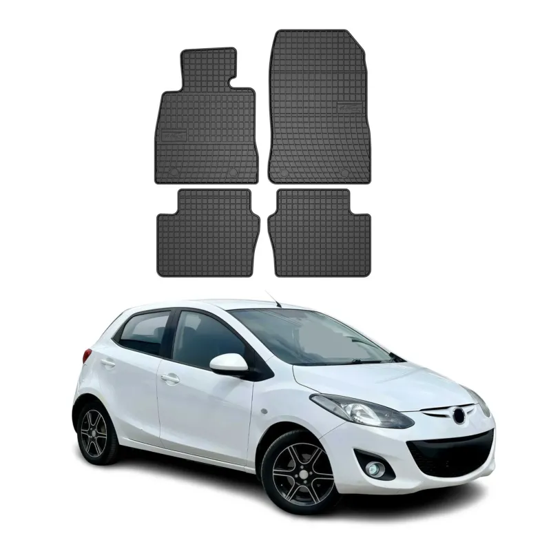 OMAC Gummi Fußmatten für Mazda 2 2015-2026 Automatten Gummi Schwarz 4tlg
