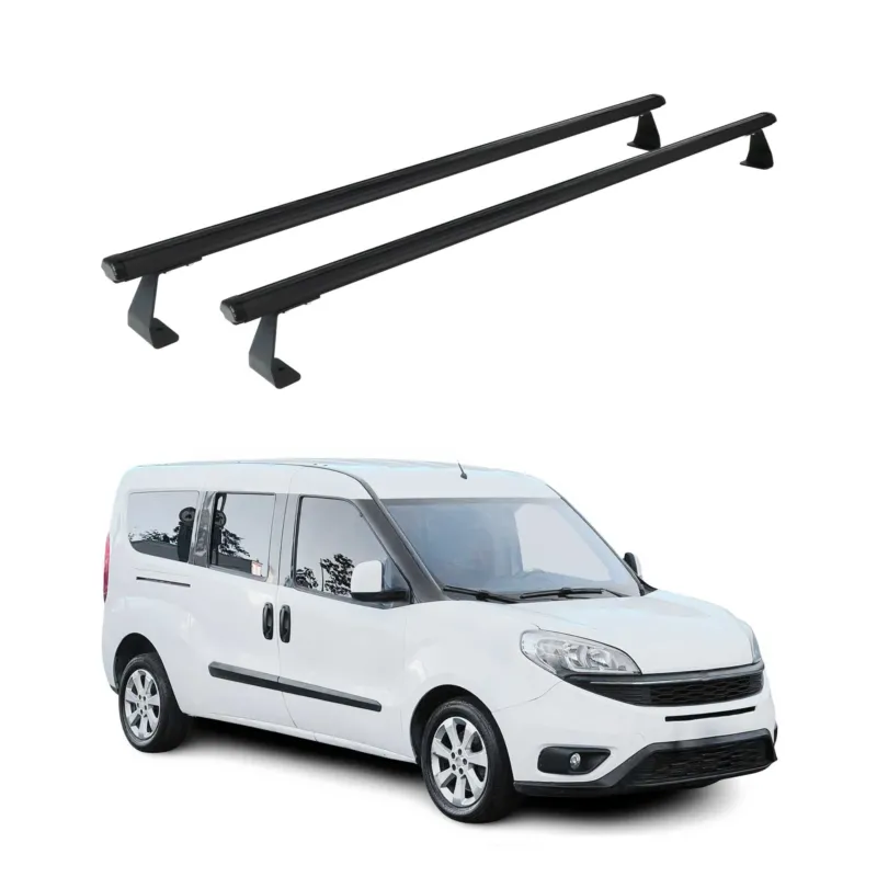 Dachträger Grundtäger für Fiat Doblo 2010-2022 75kg Aluminium Schwarz 2 tlg