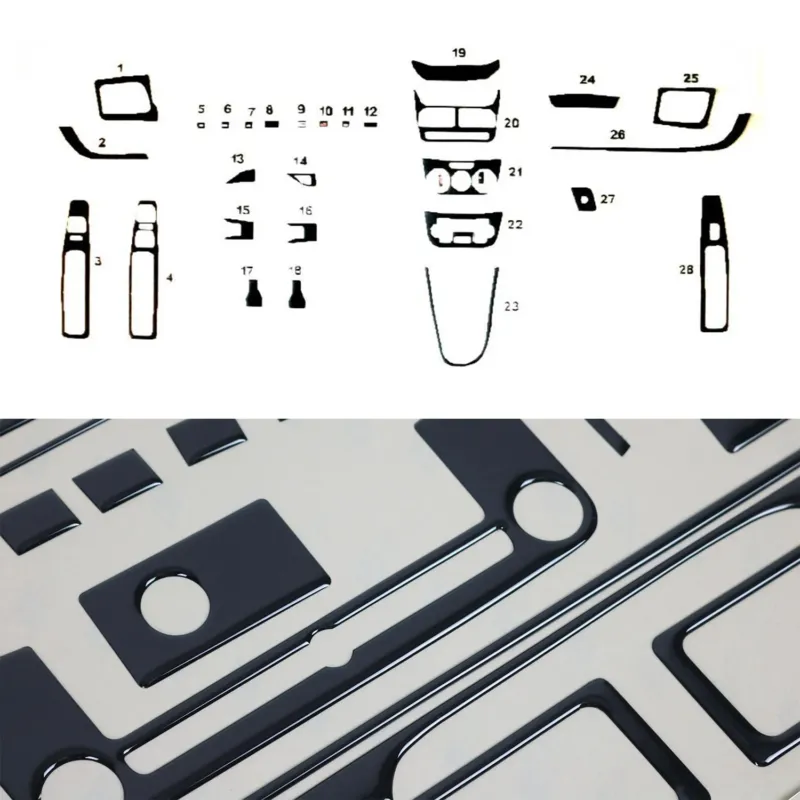 Innenraum Dekor Cockpit für Fiat Doblo 2010-2014 Piano Schwarz Optik 28tlg
