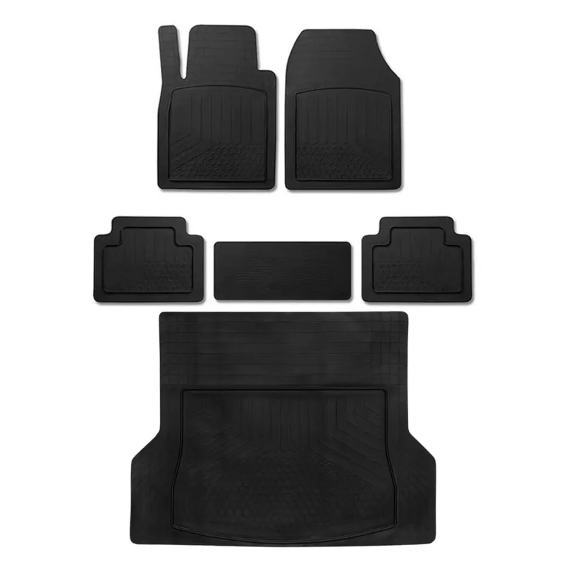 Fußmatten & Kofferraumwanne Set für Ford Focus Antirutsch Universal Schwarz