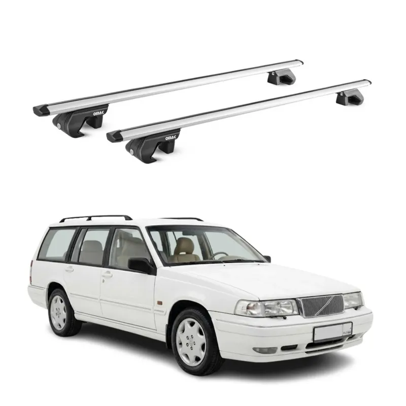 Dachträger Grundtäger für Volvo 960 Kombi 1990-1998 90kg Aluminium Silber 2x ABE