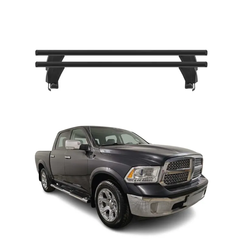 Menabo Dachträger Grundtäger für RAM 1500 2009-2018 50kg Aluminium Schwarz 2 tlg
