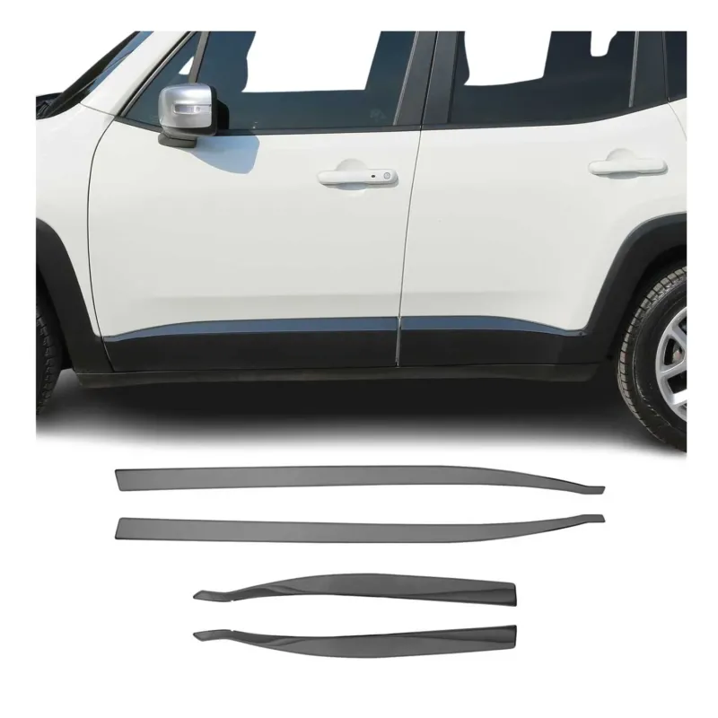 Seitentürleiste Türschutzleiste für Jeep Renegade 2015-2024 Chrom Dunkel 4x