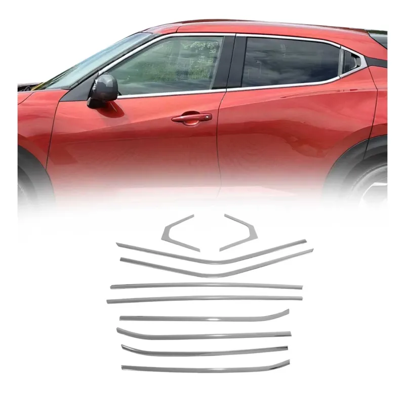 Fensterleisten Zierleisten für Nissan Juke 2019-2026 Edelstahl Chrom 10tlg