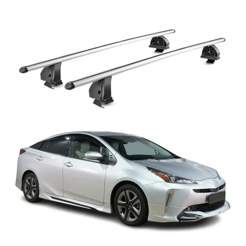Alu Dachträger für Toyota Prius IV XW50 2015-2022 TÜV T-Nut 75 kg 2tlg Silber