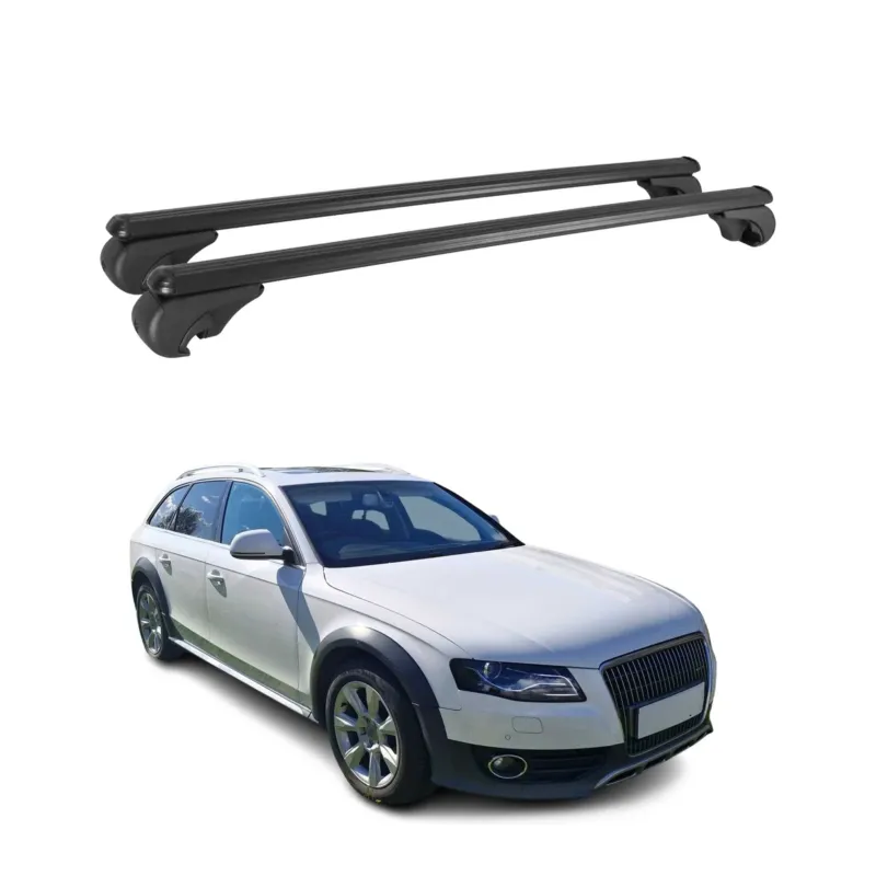 Dachträger Grundtäger für Audi A4 B8 Allroad 2009-2015 75kg Alu Schwarz 2 tlg