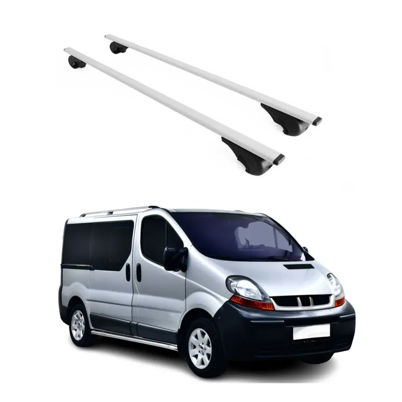 Dachträger Grundträger für Renault Trafic mk2 2001-2014 75kg Stahl Silber 2 tlg