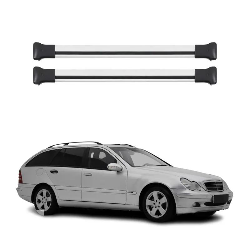 Dachträger für Mercedes C Klasse S203 T-Model 2000-2007 75kg Silber Alu 2x