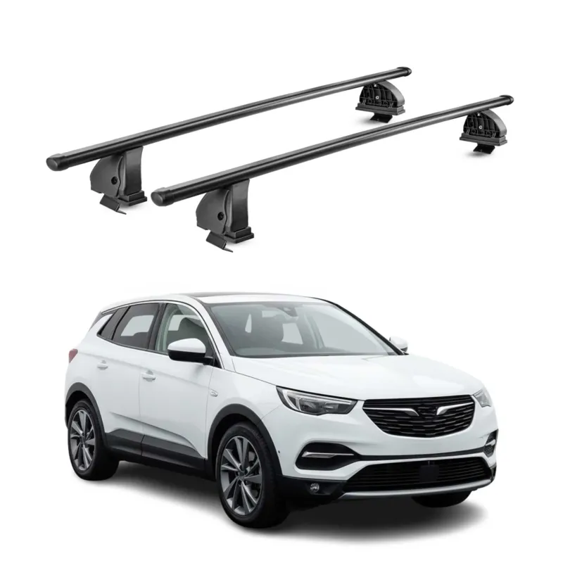 Stahl Dachträger für Opel Grandland X 2017-2026 TÜV Abschließbar 2tlg Schwarz