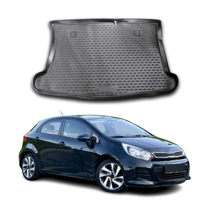 Kofferraummatte Kofferraumwanne für Kia Rio III Schrägheck 2011-2017 TPE Schwarz