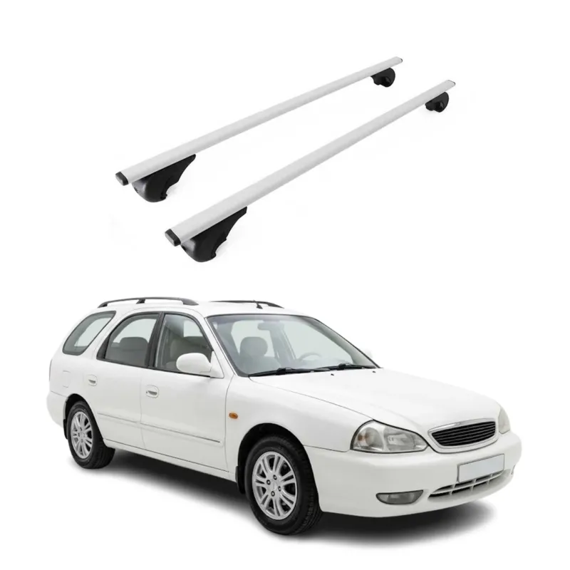 Dachträger Grundträger für Kia Clarus Kombi 1998-2001 Stahl Silber 2tlg