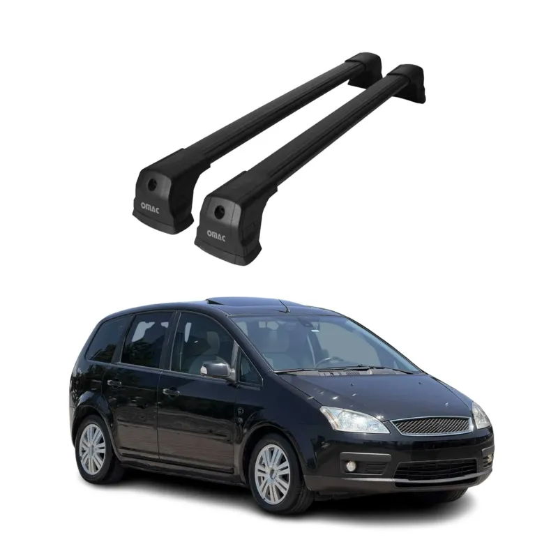 Dachträger Gepäckträger für Ford Focus C-Max 2003-2010 Grundträger Alu Schwarz
