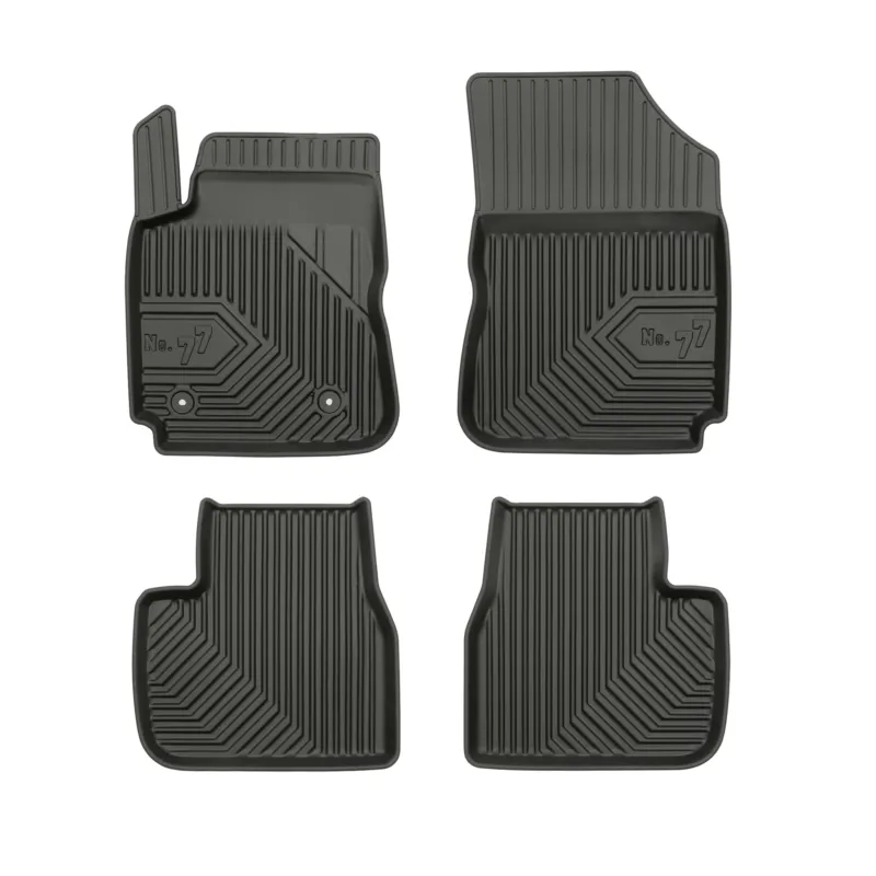 Fußmatten Gummimatten No.77 für Citroen C4 Cactus 2014-2020 TPE Schwarz 4 Teile