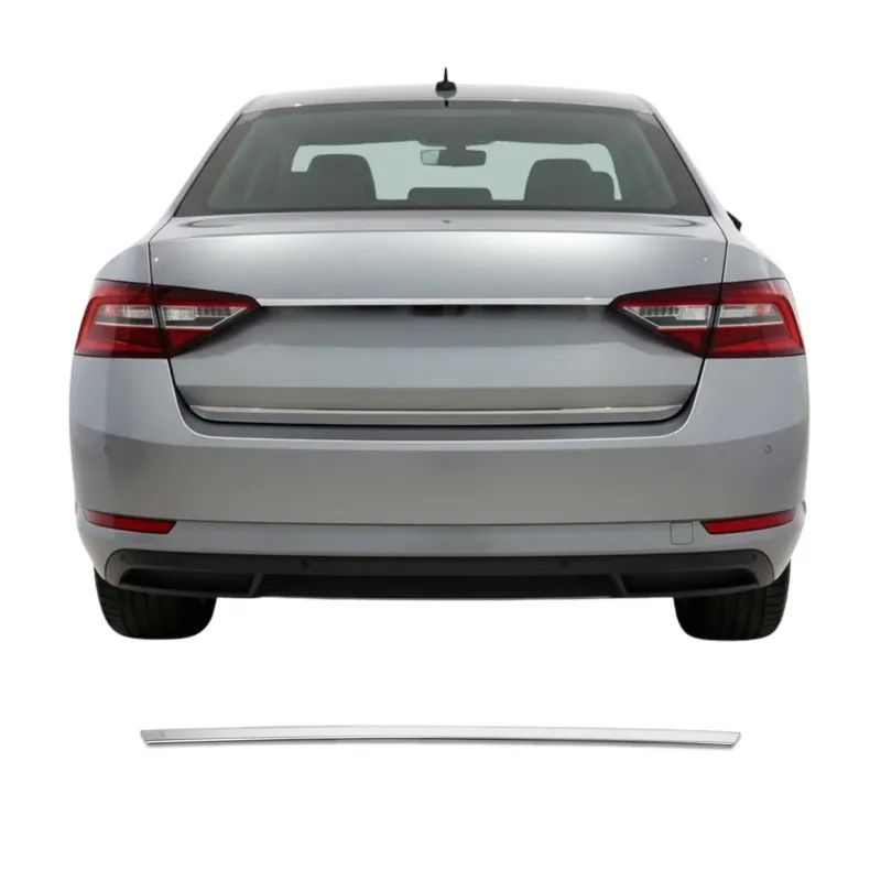 Kofferraumleiste Heckleiste für Skoda Superb Limo 2015-2024 Edelstahl Chrom