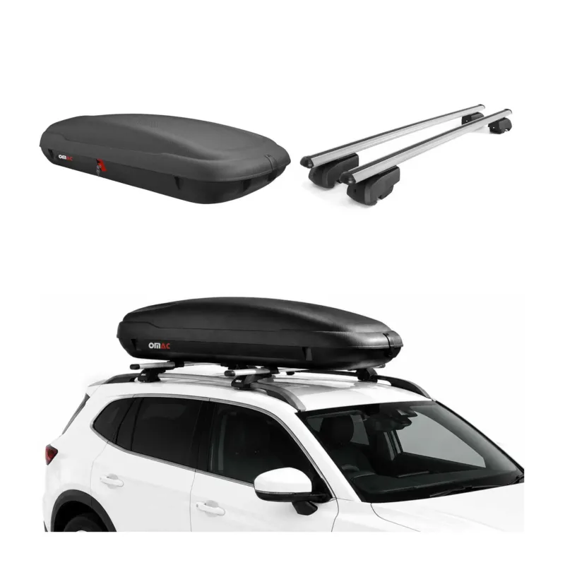Carbonlook Dachbox 400L + Alu Dachträger BMW 5er Touring G31 2017-2023 Silber