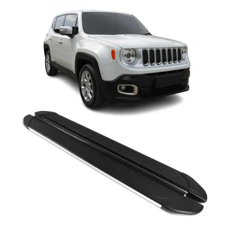 Trittbretter Seitenschweller für Jeep Renegade 2015-2024 Aluminium Schwarz Grau