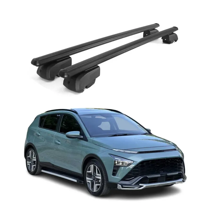 Dachträger Gepäckträger für Hyundai Bayon 2021-2026 ABE Aluminium Schwarz 2x