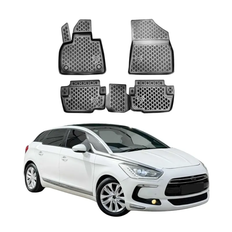 OMAC Gummimatten Fußmatten für Citroen DS5 2011-2021 TPE Automatten Schwarz 4x