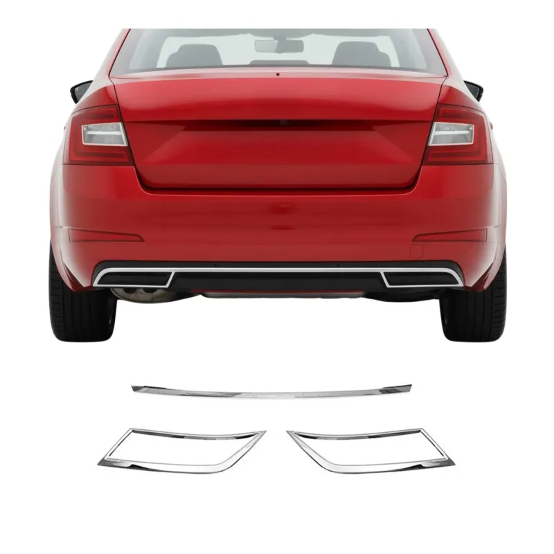 Kofferraumleiste Heckleiste für Skoda Octavia 2012-2019 Edelstahl Chrom 3tlg