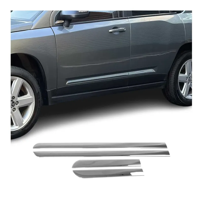 Seitentürleiste Türleisten Türschutzleiste für Jeep Compass 2006-2016 Chrom 4x