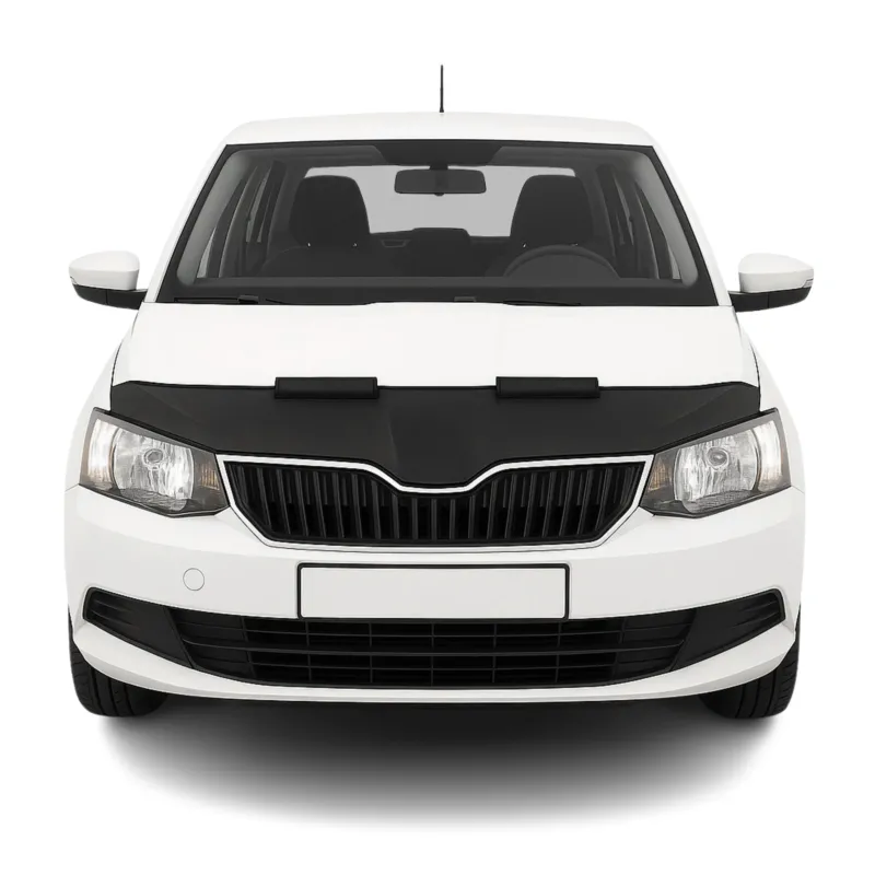 Haubenbra Steinschlagschutz Bonnet Bra für Skoda Fabia 2014-2021 Schwarz Halb