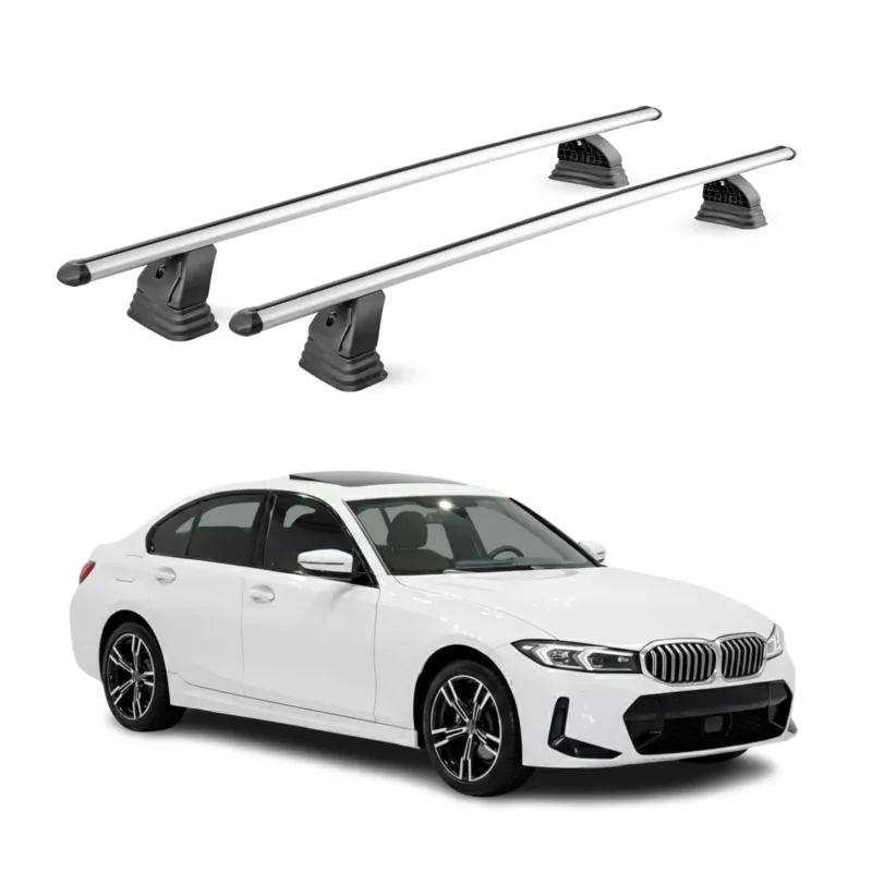 Alu Dachträger für BMW 3er G20 2019-2026 TÜV T-Nut Abschließbar 2tlg Silber