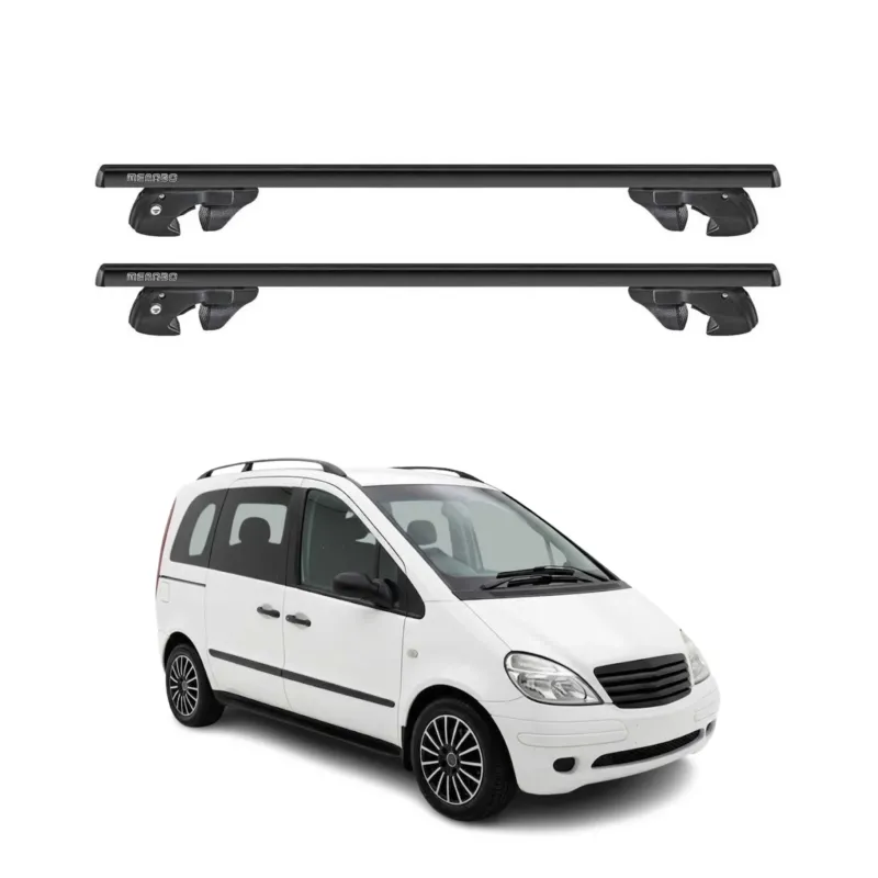 Dachträger Grundtäger für Mercedes Vaneo W414 2001-2005 Alu 90kg TÜV Schwarz 2x