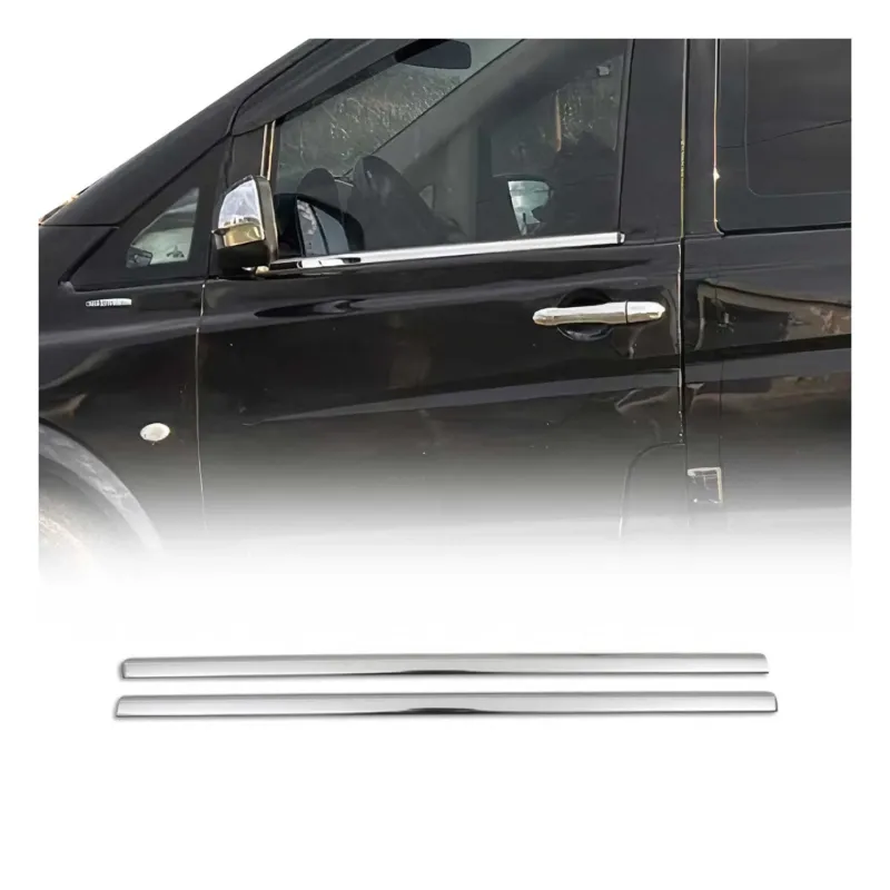 Fensterleisten Zierleisten für Mercedes Vito W639 2003-2014 Edelstahl Chrom 2x