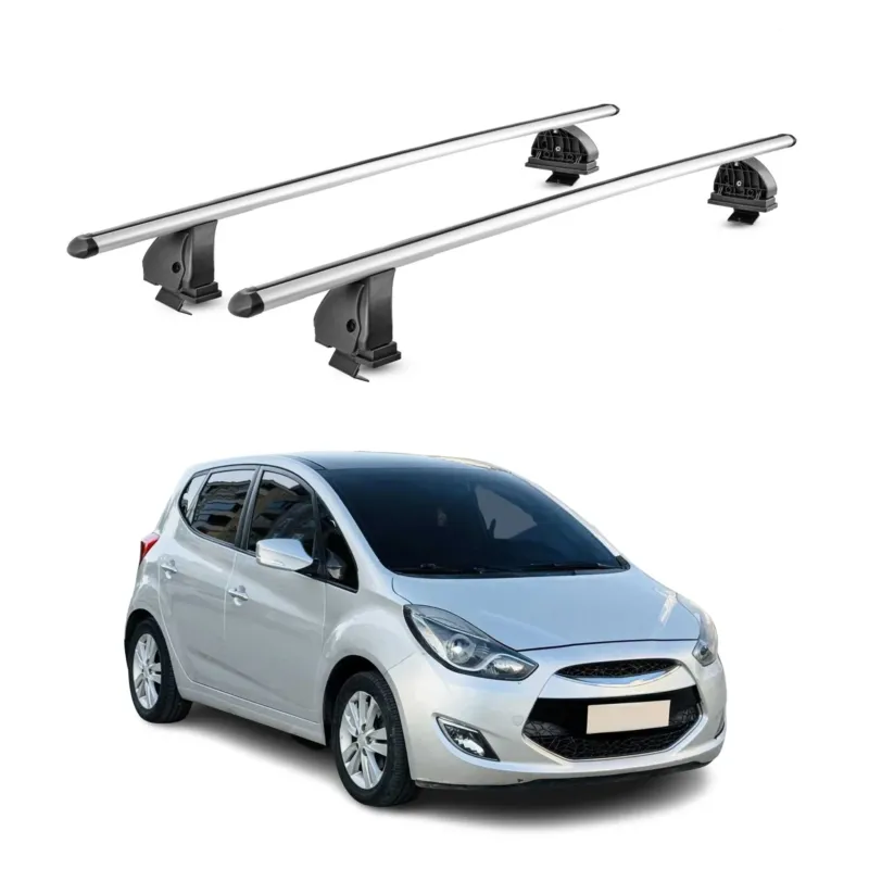 Alu Dachträger für Hyundai ix20 2010-2019 TÜV T-Nut Abschließbar 2tlg Silber