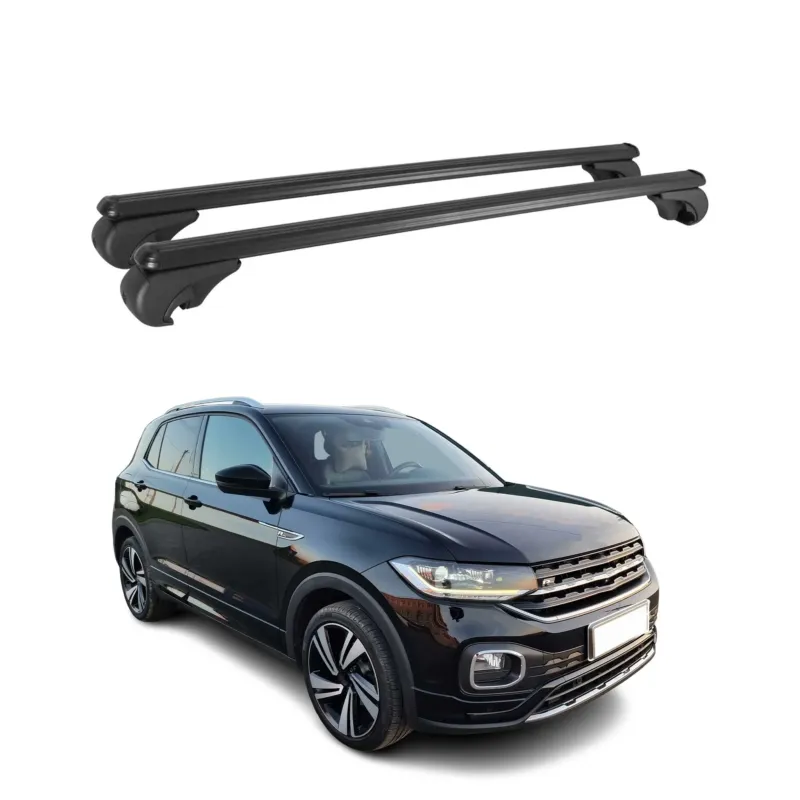 Dachträger Grundtäger für VW T-Cross 2019-2026 75kg Aluminium Schwarz 2 tlg