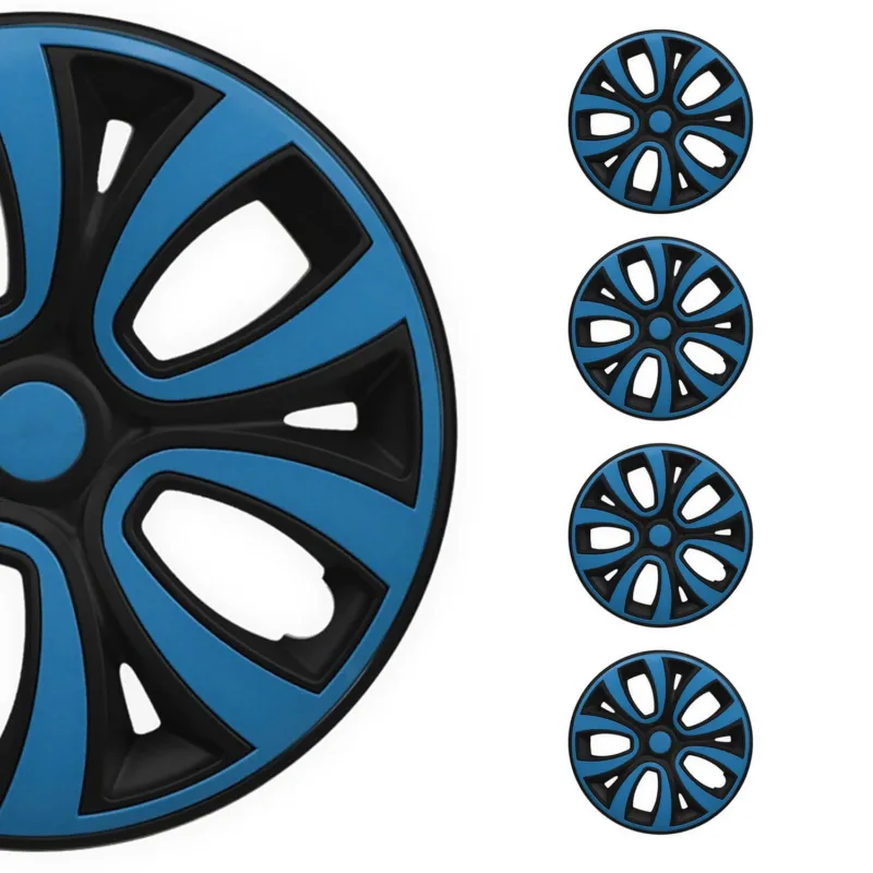 4x Radblenden Radzierblenden Radkappen für 14" Zoll Stahlfelgen Blau Schwarz