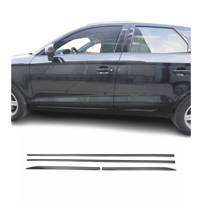 Seitentürleiste Türschutzleisten für Fiat Tipo 2015-2026 Dunkel Chrom 4x