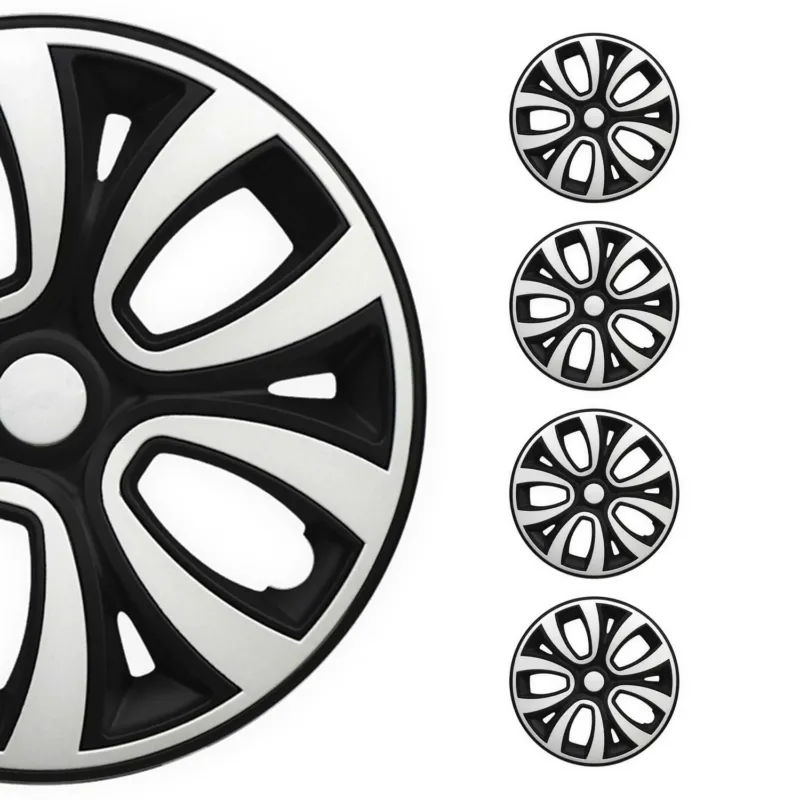4 Stück Radblenden Radkappen Radzierblenden 16" Zoll Stahlfelgen Weiß Schwarz