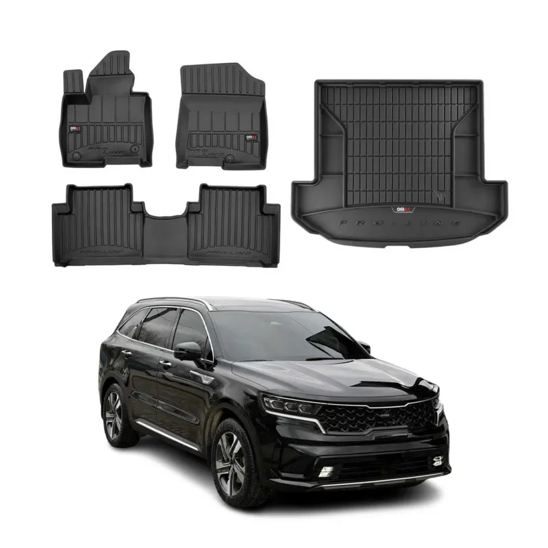 OMAC Fußmatten & Kofferraumwanne Set für Kia Sorento Hybrid 2021-2026 Gummi 4tlg