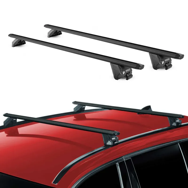 Dachträger Gepäckträger Universal Bündige Schienen Aluminium Schwarz 112 cm ABE