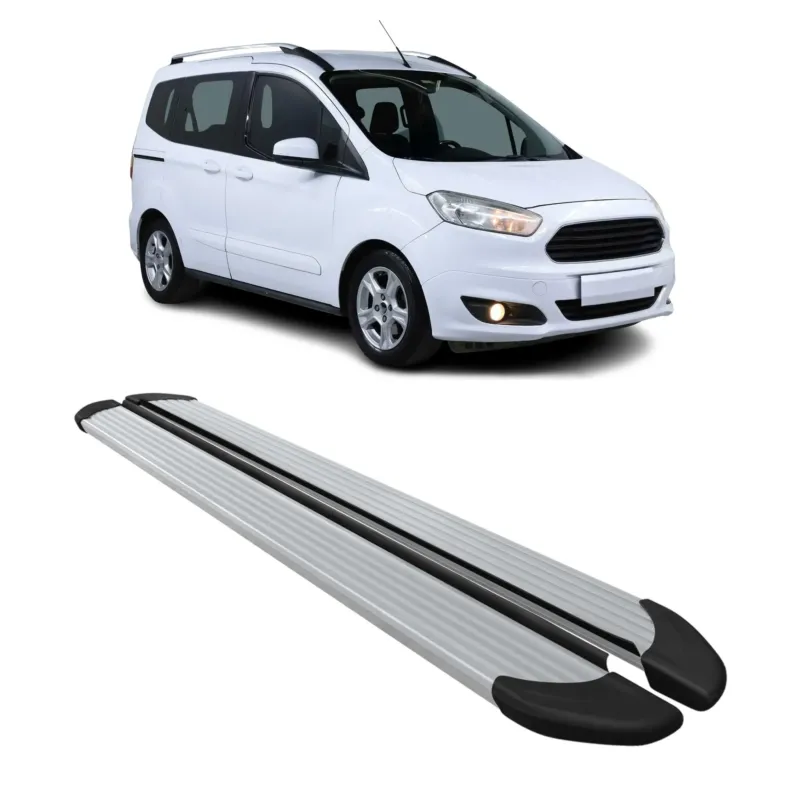 Trittbretter Schweller für Ford Tourneo Courier I 2014-2023 Aluminium Silber