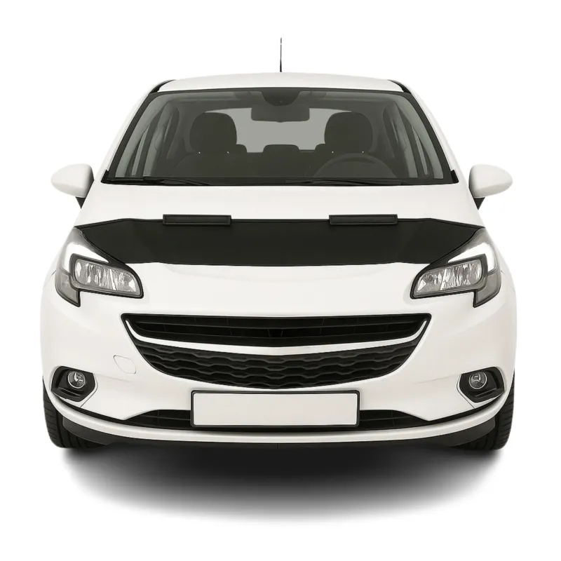 Haubenbra Steinschlagschutz Bonnet Bra für Opel Corsa 2015-2019 Schwarz Halb