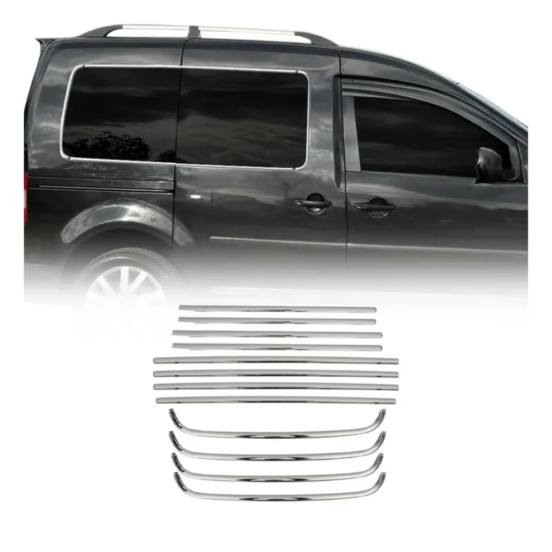 Fensterleisten Zierleisten für VW Caddy 2003-2015 Edelstahl Chrom 12tlg