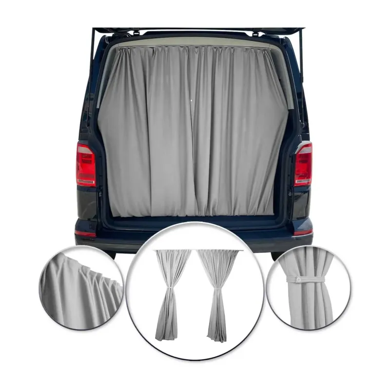 Maß Gardinen Sonnenschutz für VW ID Buzz Heckklappe Vorhänge Grau