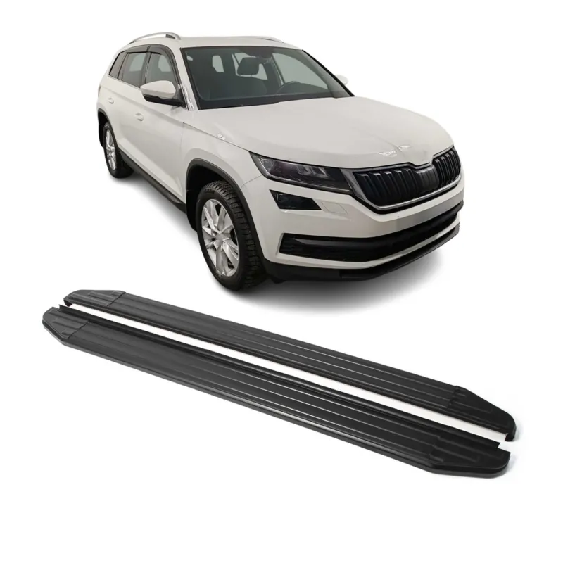 Trittbretter Seitenschweller für Skoda Kodiaq 2017-2024 Alu Schwarz ABE