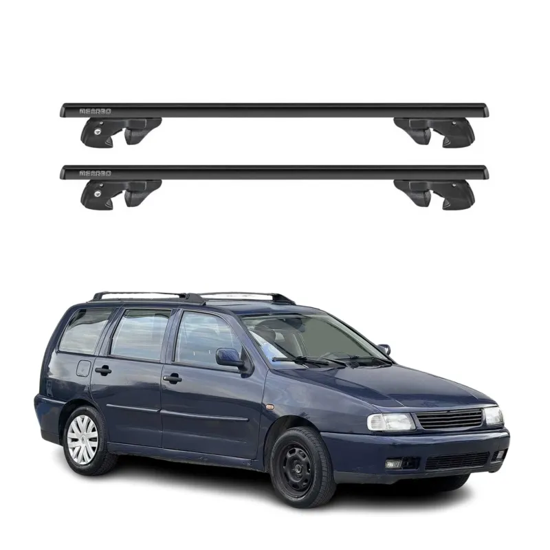 Dachträger Grundtäger für VW Polo mk3 Variant 1994-2002 Alu 90kg TÜV Schwarz 2x